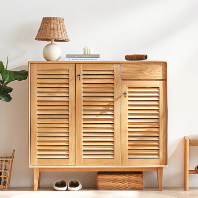 24 Pair Solid Wood Shoe Storage Cabinet