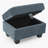 Single sofa recliner with manually adjustable backrest, USB charging port on the armrest side, phone stand included, hidden armrest storage, and a matching storage ottoman-Blue-889056757