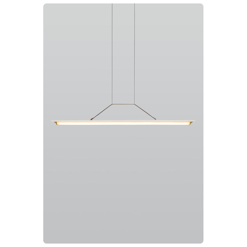 Luminaire suspendu Penna 64 DEL - laiton brossé - chêne blanchi - 3500K