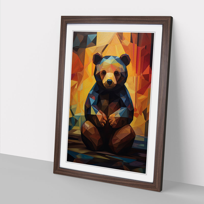 Teddy Bear Orphism - Framed Print, Walnut , 64cm H x 46cm W x 2cm D