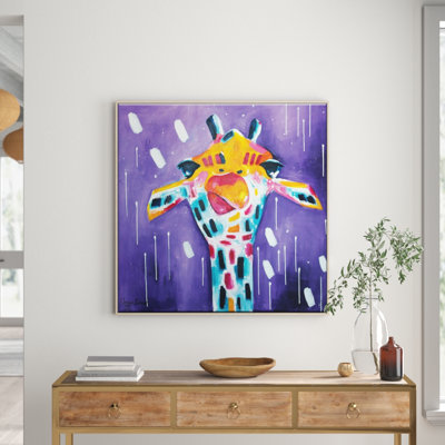 Purple Gino 1 Piece Single Picture Frame and Floater Frame Wall Art on Canvas
