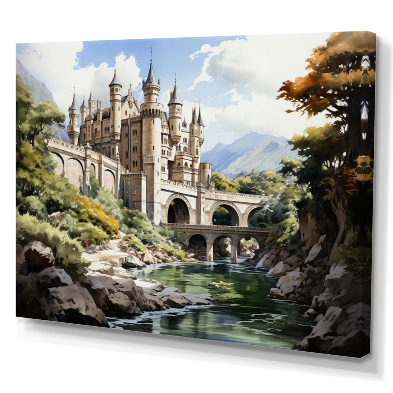 Marlyna " Fortresses Majestic Guardians XI ", H 12 po x l 20 po, Toile tendue