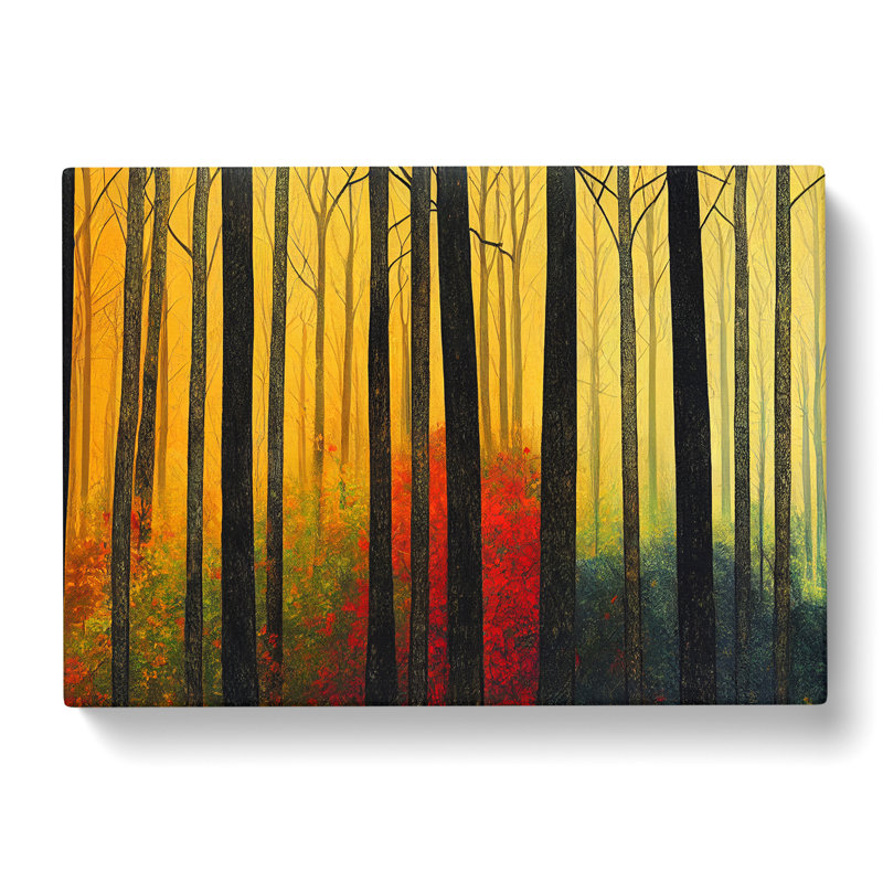 Exciting Autumn Forest - Wrapped Canvas