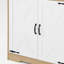 Garde-manger avec 2 portes, garde-manger moderne à 3 niveaux avec tablettes, garde-manger autoportant, garde-manger pour la cuisine, la salle à manger