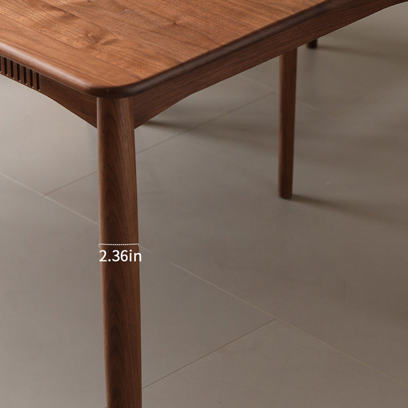 Beautiful Rectangular Dining Table For Home Use Walnut Solid Wood Dining Table, 31.49" W x 70.86" L
