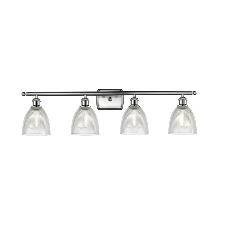 Éclairage de salle de bain à intensité variable 4 lumières Asdsit, Transparent, Ampoule DEL 6 watts Vinage