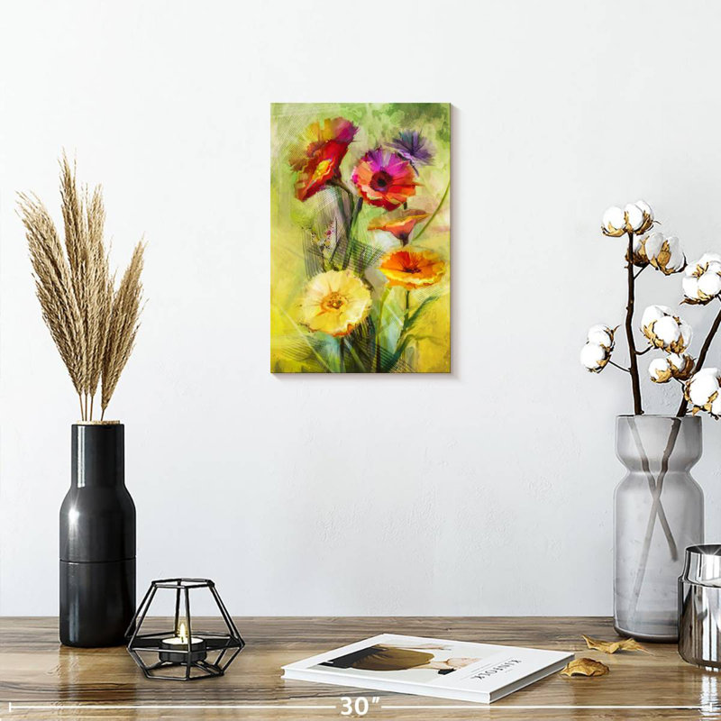 Harnek été floral abstrait, H 12 po x l 8 po