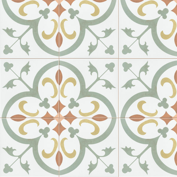 Merola Tile Revival 8" x 8" Ceramic Patterned Wall & Floor Tile