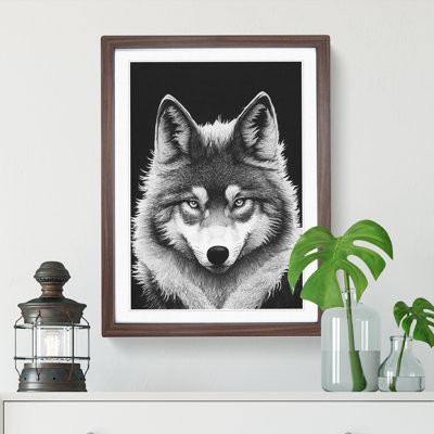 Monochrome Wolf No.4 - Framed Print
