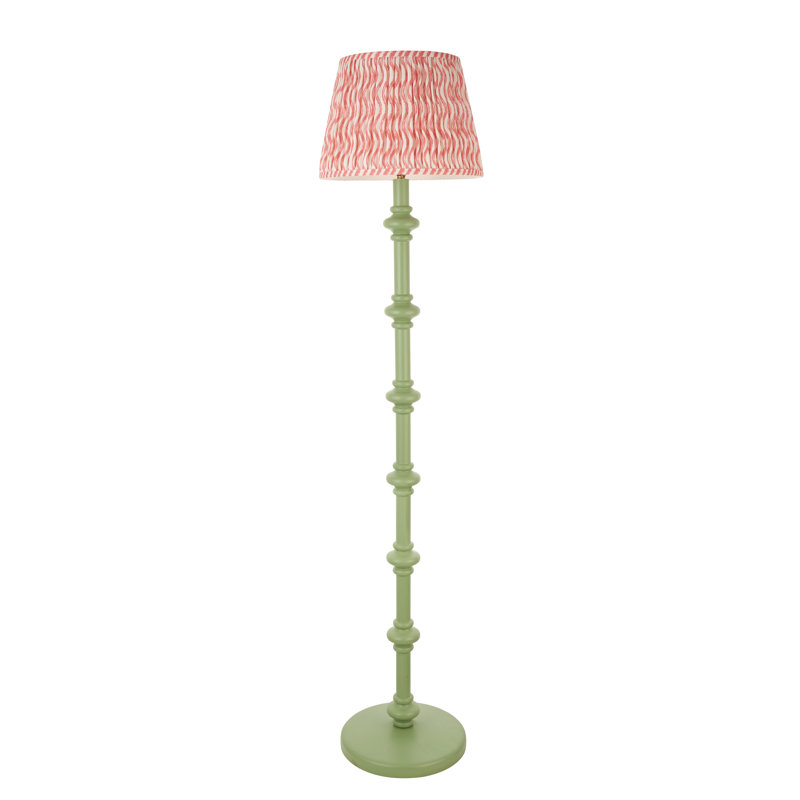 Carnaby 157cm Traditional Floor Lamp, Pink/White, Green