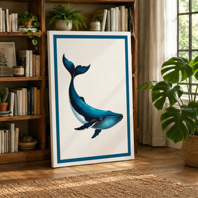 Drifting Whale Coastal - Wrapped Canvas
