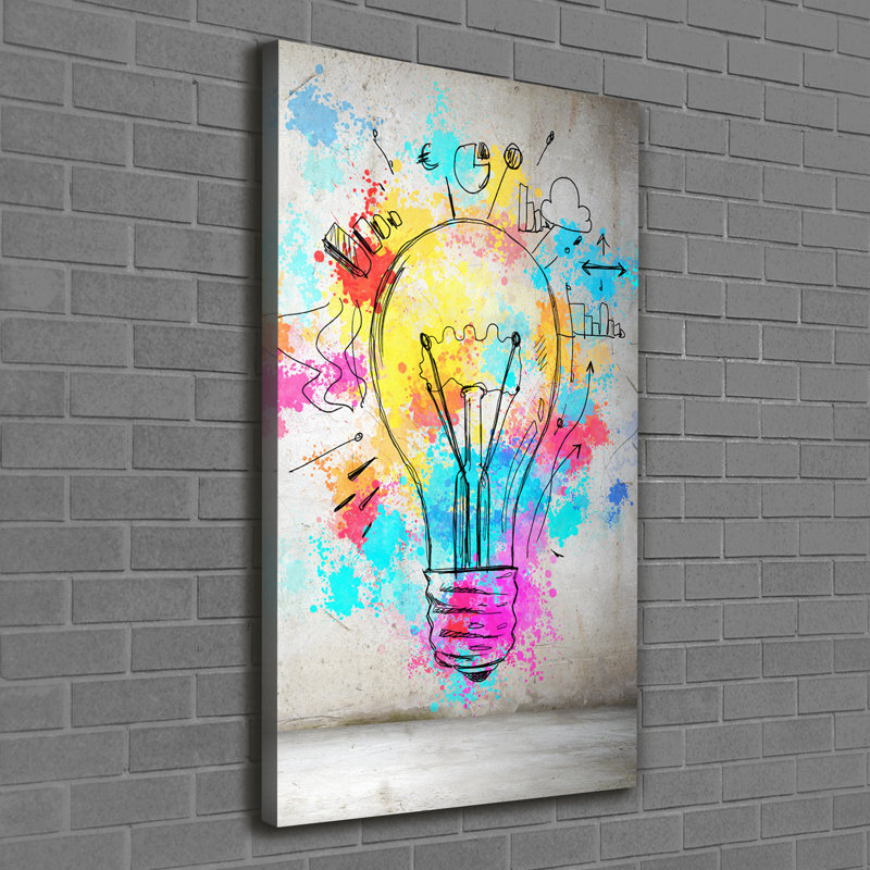 Colourful Light Bulb - Wrapped Canvas Print