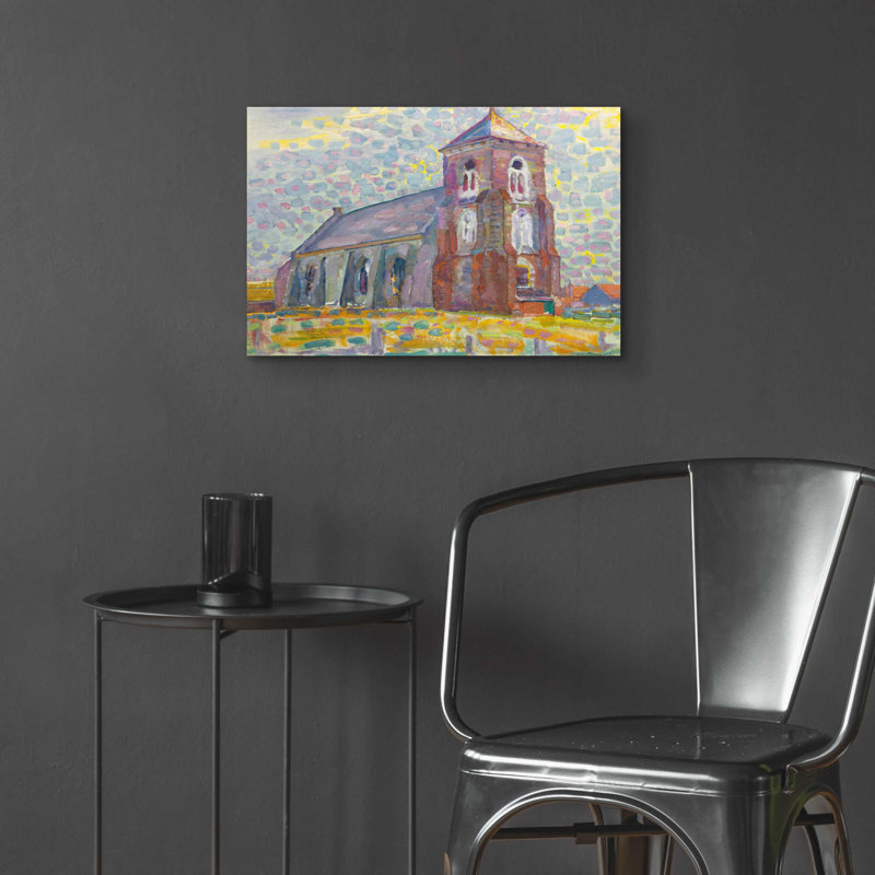 «Church In Zoutelande-1909» par Piet Mondrian, H 16 po x l 24 po x P 0,2 po
