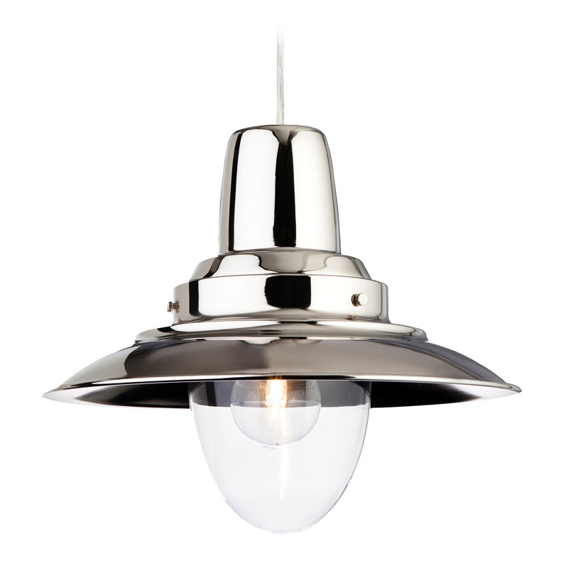 Fisherman 1 - Light Cone Pendant, Chrome / Clear Glass