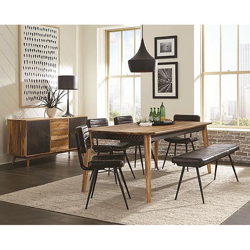 Banc en cuir véritable Eloise, Espresso