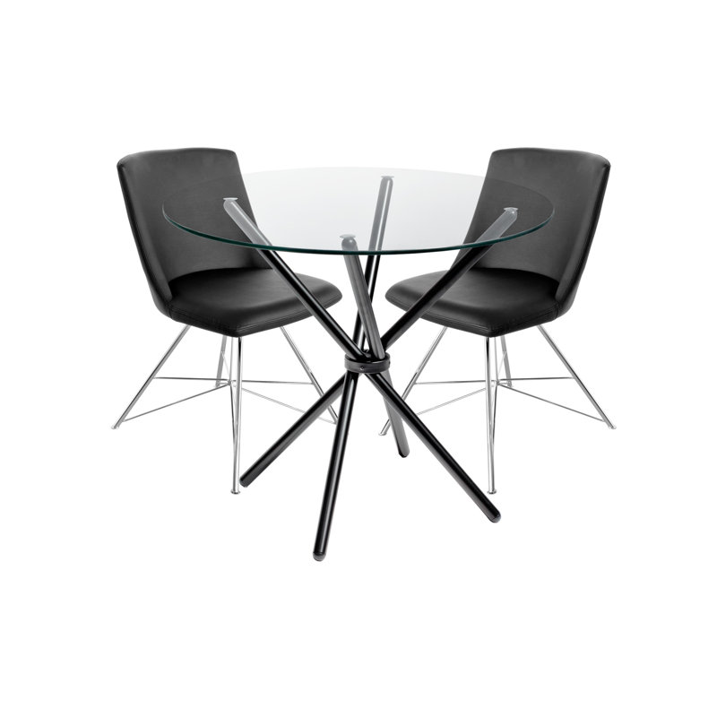 Pollak 4 - Person Dining Set, Black