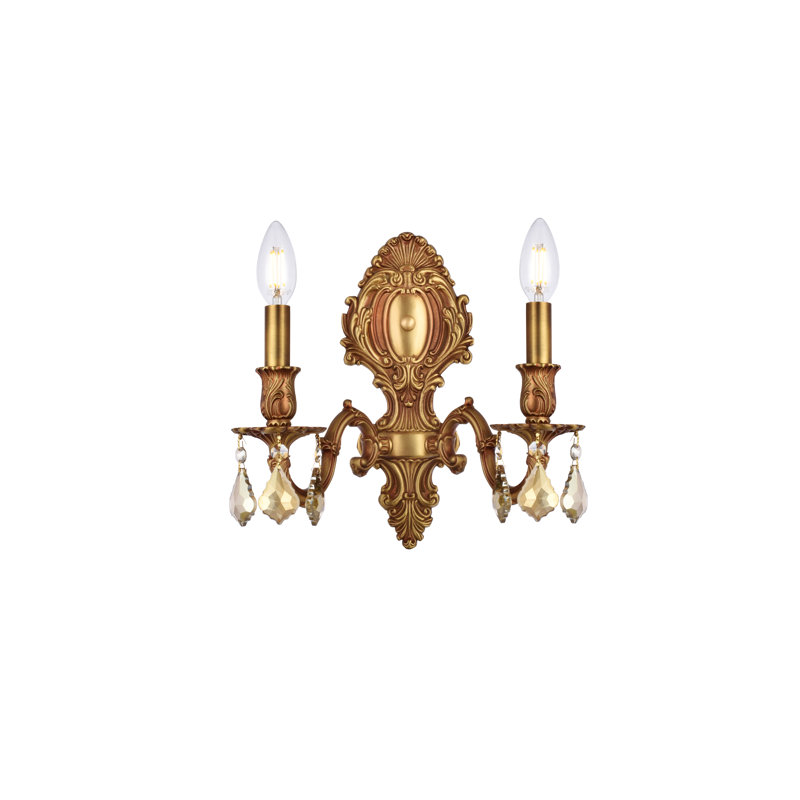 Aadyn Wall Sconce, French Gold, Golden Teak (Smoky) / Royal Cut