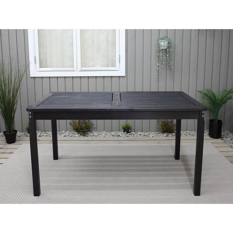 Ardilla Rectangular Pine Outdoor Dining Table , 195.58cm cm W 342.9cm cm D, Black