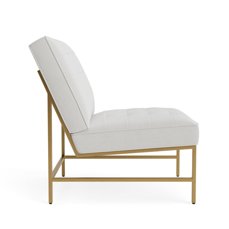 Major Chair, Performance Velvet - Silver, Brushed Brass