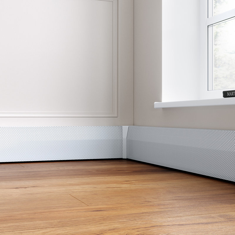 White Galvanized Steel Slip-On Baseboard Heater Corner Cover
