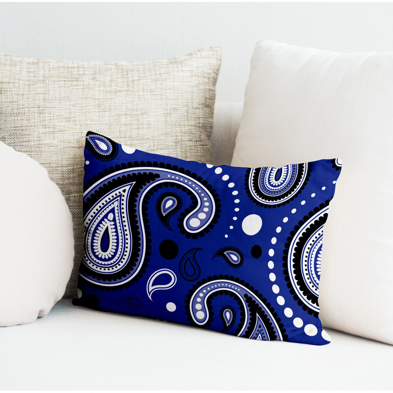 Polyester / Mélange de polyester Housse de coussin rectangulaire intérieure / extérieure lombaire et insert, Bleu marine