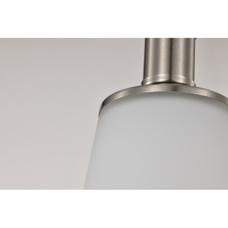 Luminaire suspendu conique à 1 lumière Alejandre, Nickel brossé