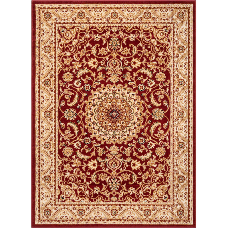 Tapis oriental rouge / beige Greisy, Rectangle 9 pi 3 po x 12 pi 6 po