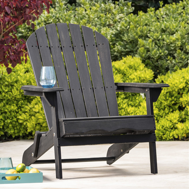 Foldable Dark Gray Wood Chair - For Rustic Outdoor Ambiance Gray, With Flair, Dark Gray, Dark Gray