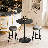 23.5" Bistro Pub Table Adjustable Height Round Cocktail Bar Table with Wood Top and Metal Base-128839604-91375998