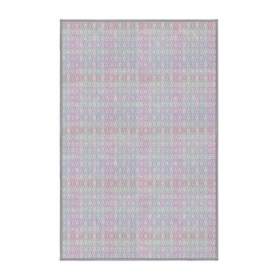 Tapis décoratif rose à carreaux Sansa