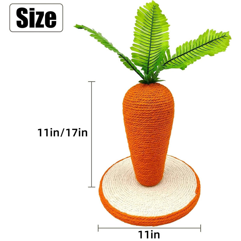 Poteau à griffes avec base robuste en sisal, H 11,42 po x l 10,24 po x L 10,24 po