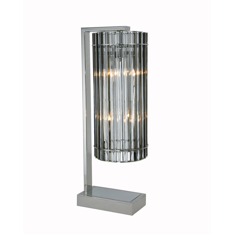 Chrome Table Lamp With Crystal Rods