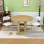 Ensemble de table de salle à manger 3 pièces avec 2 chaises en velours et une tablette de rangement à deux niveaux-135919265