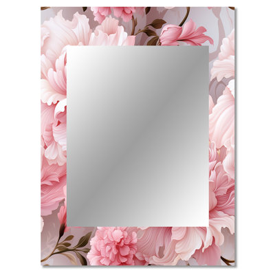 Hughes Ethereal Rococo Flourish Victorian Pattern - Floral Mirror, Cottage Decorative Wall Mirror, Printed Metal Art