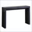 Console moderne noire avec pieds côtelés