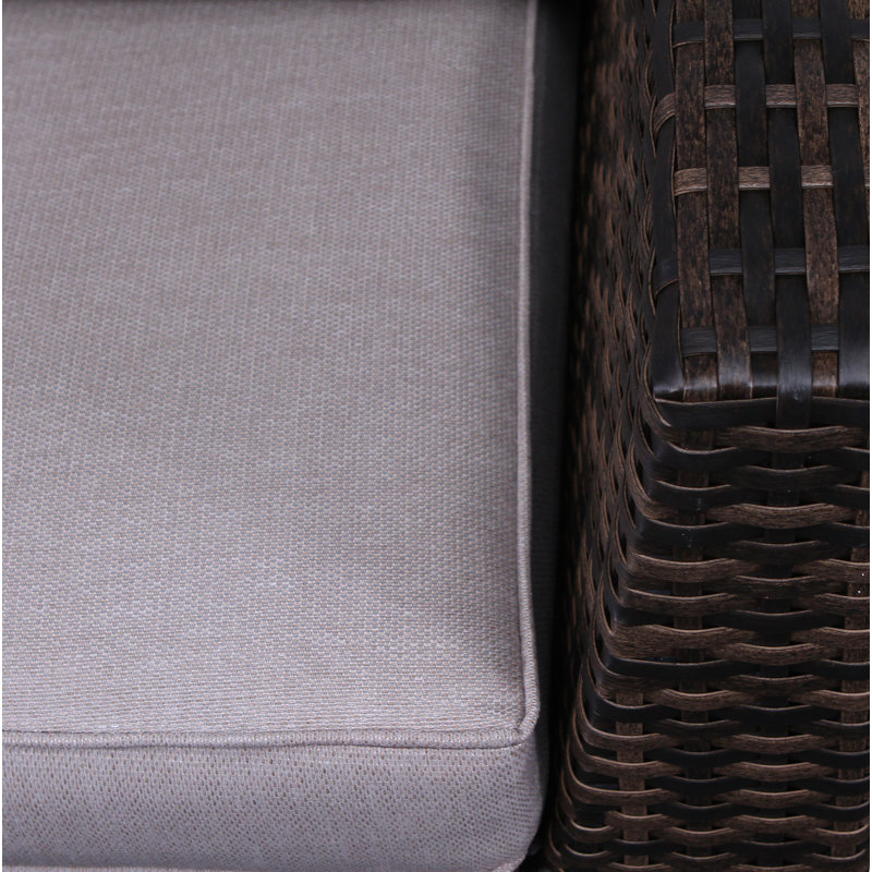 Ensemble de conversation en osier pour 4 personnes avec coussin Kirkby