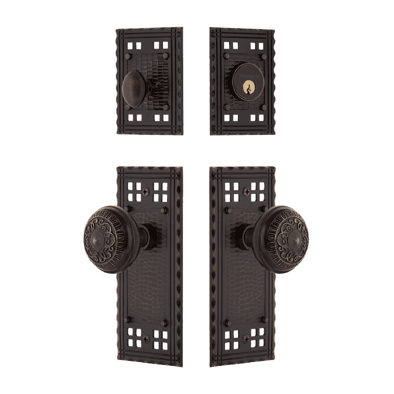 Ensemble d'entrée Nostalgic Warehouse Craftsman avec bouton œuf et fléchettes, Bronze intemporel, 2.375