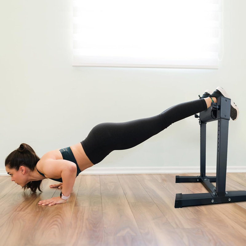 Aptliton Adjustable Bulgarian Split Squat Stand, Steel Leg Training Bench, Red/Black, Black