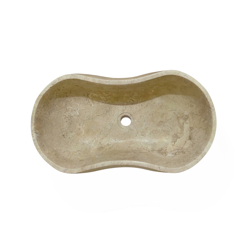 Gold Yellow Beige Natural Marble Bathroom Vessel Sink, Polished Surface, Natural Stone, Genuine Marble, Real Marble, 23.6X14.2Xh7.1 Inches/600X360xh180 Mm