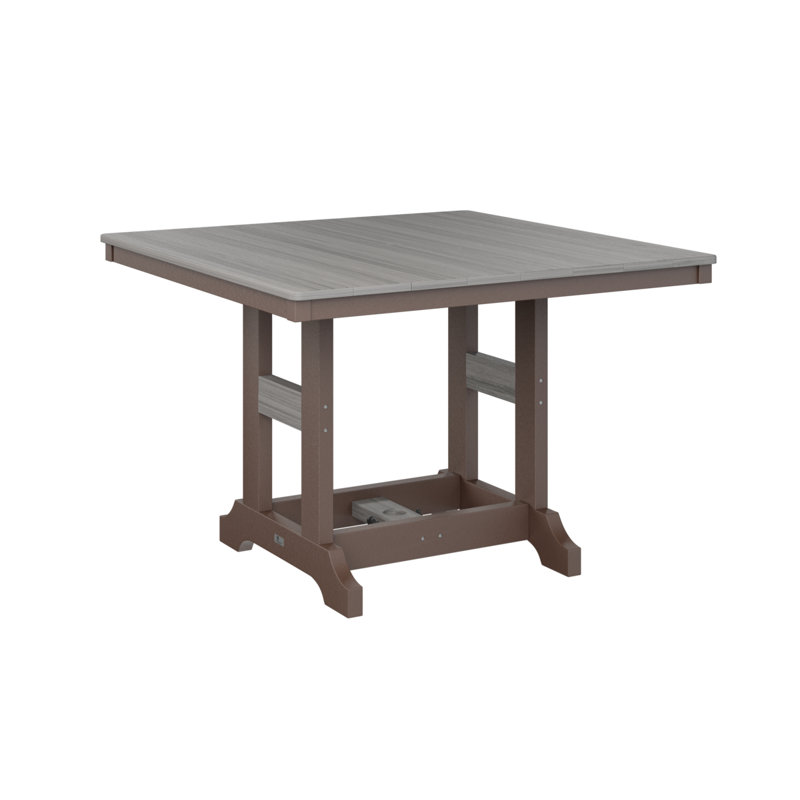 Table de bar carrée 44 po Berlin Gardens Garden Classic, Bois flottant gris, Chocolat / Brun