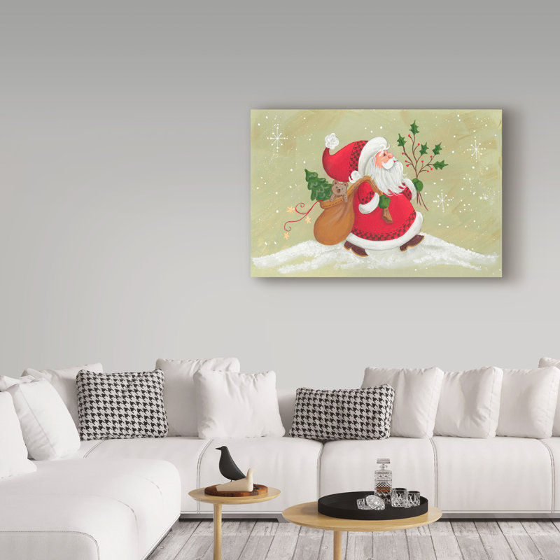 « santa mission », art sur toile, H 30 po x l 47 po x P 2 po