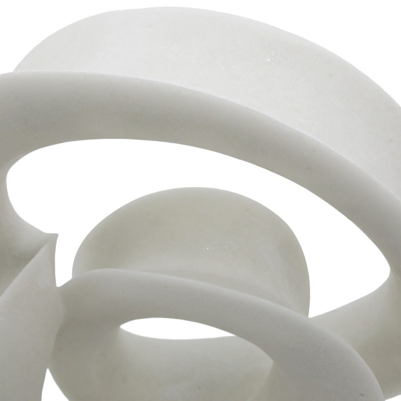 Sculpture Elysia, sculpture abstraite moderne en résine 20 po blanc pour la maison, le bureau, la chambre à coucher et le salon.