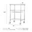 Chariot utilitaire 3, 470 lb, 24 po x 20 po x 36,6 po, 6 crochets, roulettes, surface en acier inoxydable, tablettes réglables, 3 pouces à hauteur réglable silencieuse