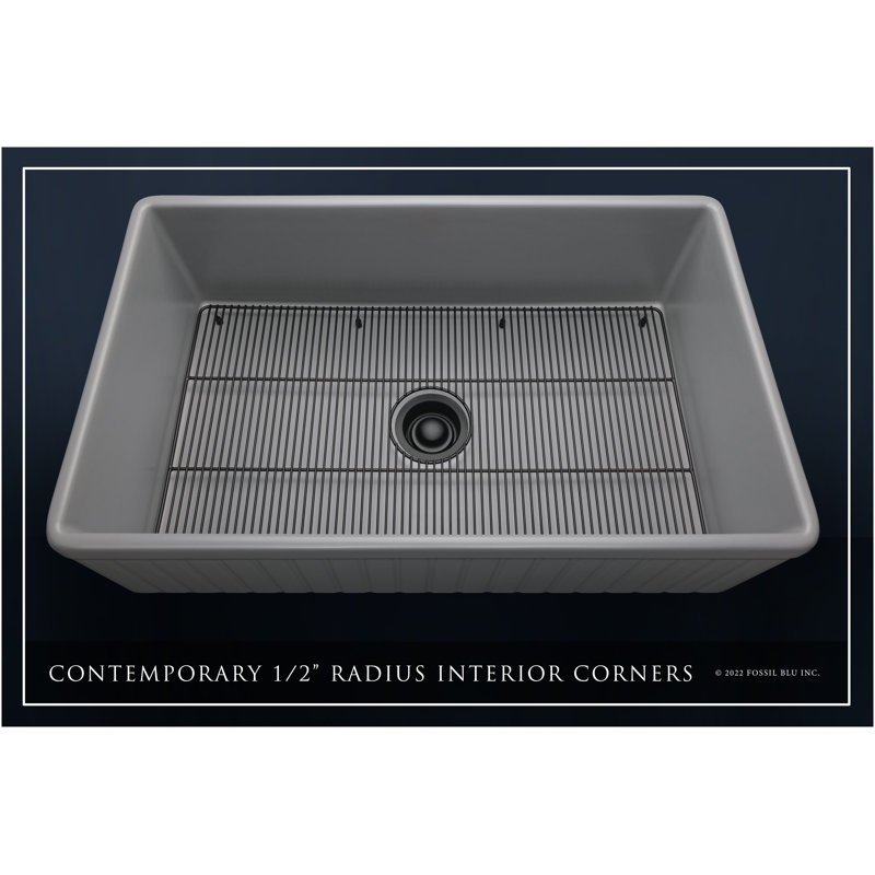 Luxury Solid Fireclay Farmhouse Sink, Matte Black Accessories
