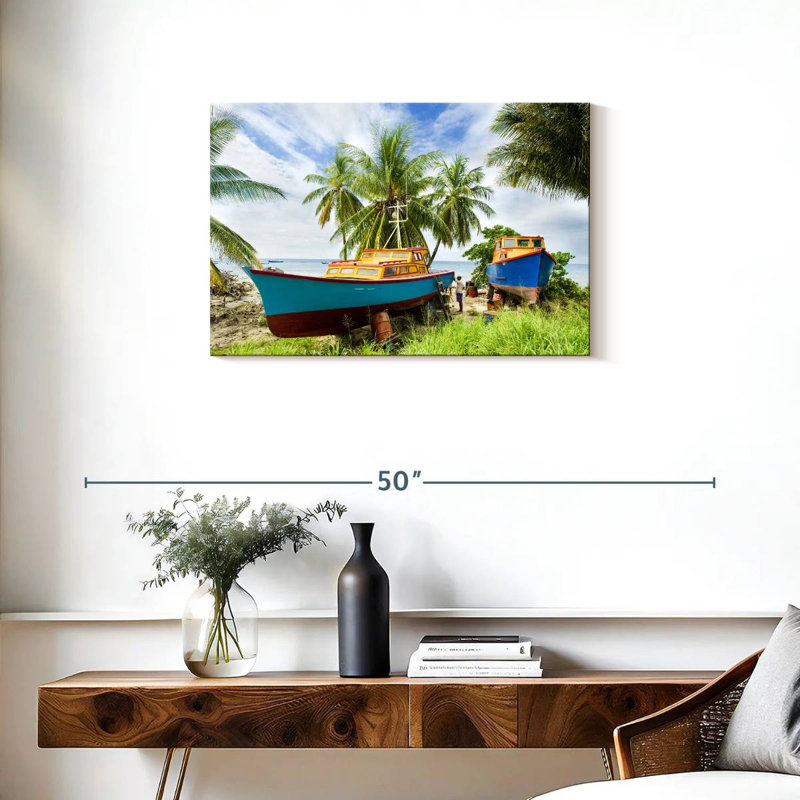 Mehar Six Men's Bay Fishing Boats, 20" H x 30" W