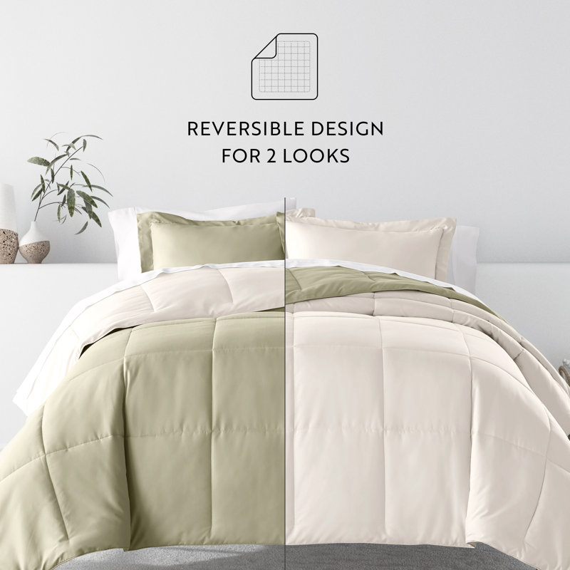 Full Sage Reversible Microfiber Bed in a Bag Set