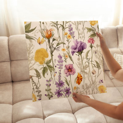 «Botanical Wildflowers Pattern III Cottage», reproduction d'art non encadrée