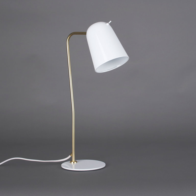Cheatham Metal Desk Lamp, White/Brass