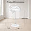 Tabouret de bar réglable avec pivot en métal noir, bois naturel et similicuir brun avec repose-pieds arrondi en T - ensemble de 3-103063214-103063222