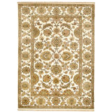 Hand Knotted Wool Area Rug in Ivory